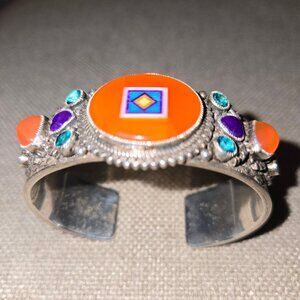 Aldrich Art Mexican Opal Intarsia Inlay Bracelet